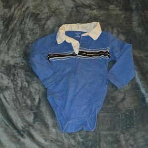Carter's Blue and White Bodysuit Sporty Long-Sleeve